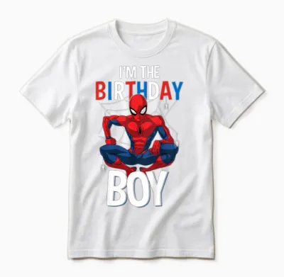 Kids Marvel Comics Spider-Man Classic I'm the Birthday Boy Unisex T-Shirt - White