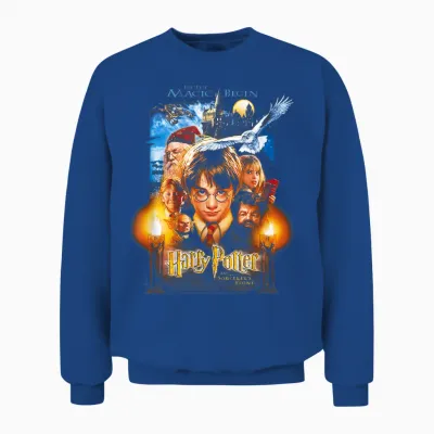 Harry Potter Black Movie Poster T-Shirt, Adult, Women, Short Sleeve, T-Shirt, Small Unisex Sweatshirt - Royal