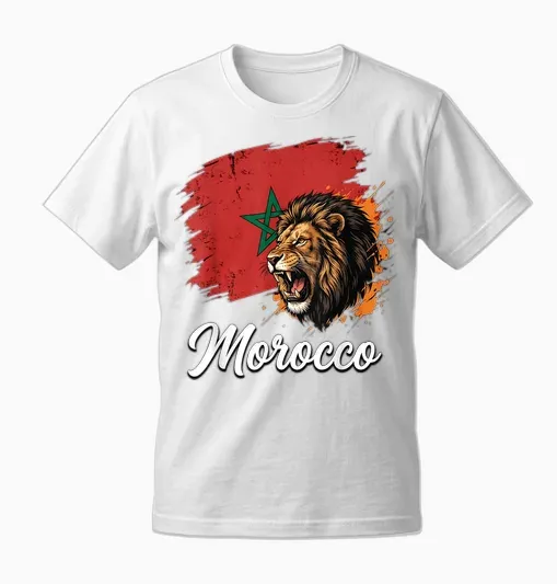 National Flag of the Lion of Morocco Unisex T-Shirt - White