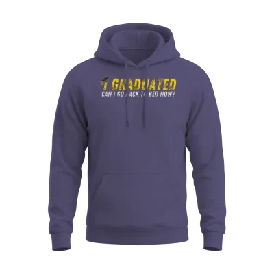 I Graduated Can I Go Back to Bed Now Unisex Hoodie - Heather Sport Dark Navy