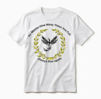 Phoenix Laurel Wreath – Motivational Rise Again Qu Unisex T-Shirt - White