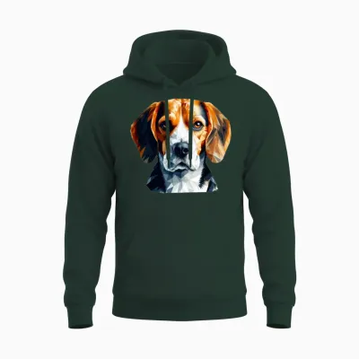 Geometric Beagle Polygon Art Design Unisex Hoodie - Forest