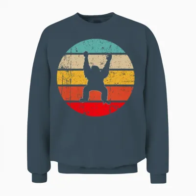Orangutan Retro Unisex Sweatshirt - Dark Heather