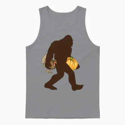 Bigfoot Thanksgiving Funny Thanksgiving Bigfoot Unisex Tank Top - Sport Grey