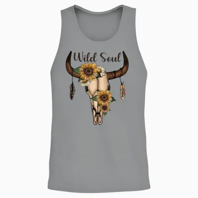 Wild Soul - Animal Skull Unisex Tank Top - Sport Grey
