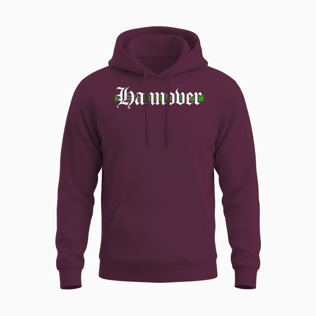 Hannover Geschenk Herren Damen Hannoveraner Hooligan Ultras Unisex Hoodie in Maroon