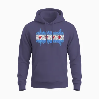 City of Chicago Chicago City Unisex Hoodie - Heather Sport Dark Navy