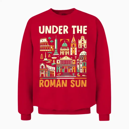 Rome Italy Travel Italian Roma Italia I Love Rome Unisex Sweatshirt in Red