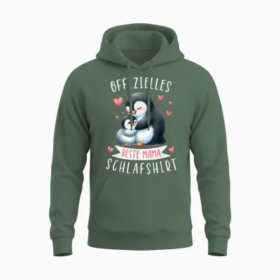 Offizielles Beste Mama Schlafshirt Muttertag Pinguin Mama Unisex Hoodie - Military Green