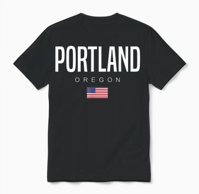 Portland, Oregon Unisex T-Shirt in Black