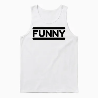Funny - Black Unisex Tank Top - White