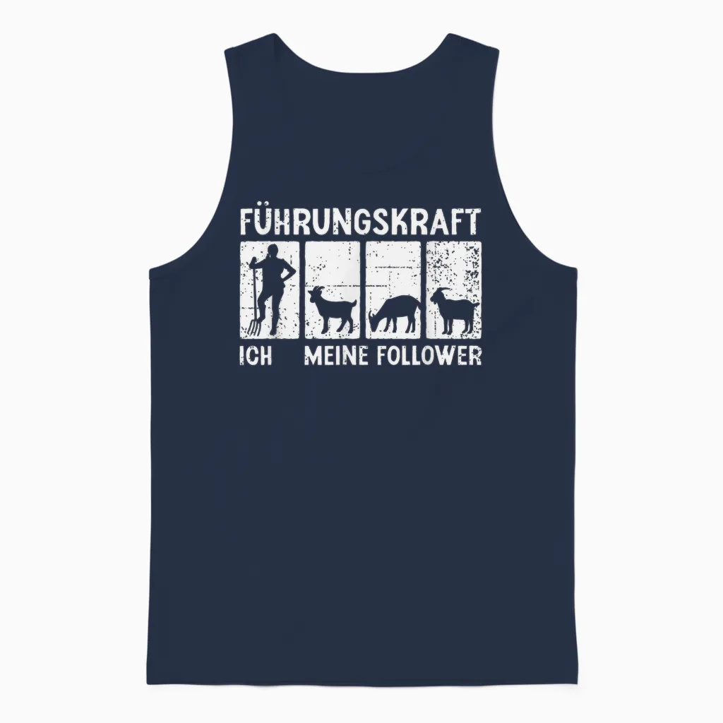 Ziege Führungskraft Ziegenbock Landwirtin Ziegen Unisex Tank Top in Navy