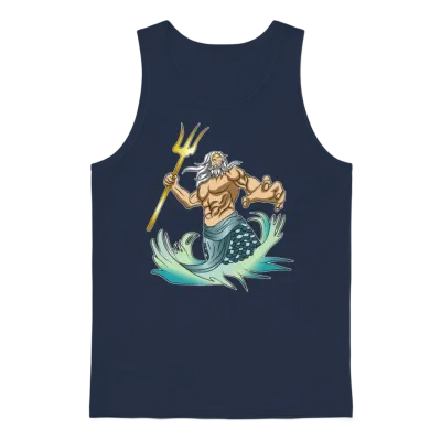 Greek Mythology Poseidon Greek Unisex Tank Top - Navy