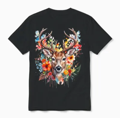 Trachtenshirt Damen Trachten T-Shirt Damen Outfit Hirsch Unisex T-Shirt - Black