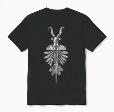 Anomalocaris Fossil Cambrian Predator Paleontology Unisex T-Shirt - Black