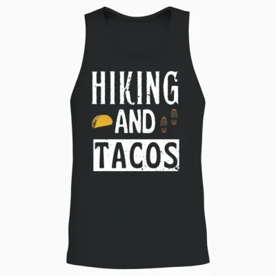 Hiking and Tacos Unisex Tank Top - Black
