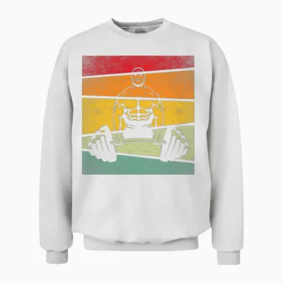 Body Building Retro Unisex Sweatshirt - White