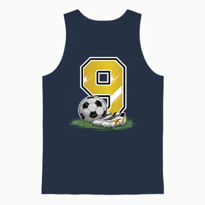 Kinder 9. Geburtstag Junge 9 Jahre Fussballer Fussball Geburtstags Unisex Tank Top - Navy