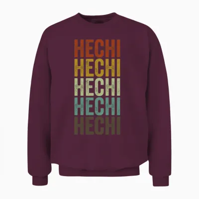 Hechi China Retro Vintage Unisex Sweatshirt - Maroon