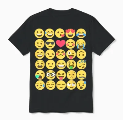 Emoticon Set Unisex T-Shirt - Black