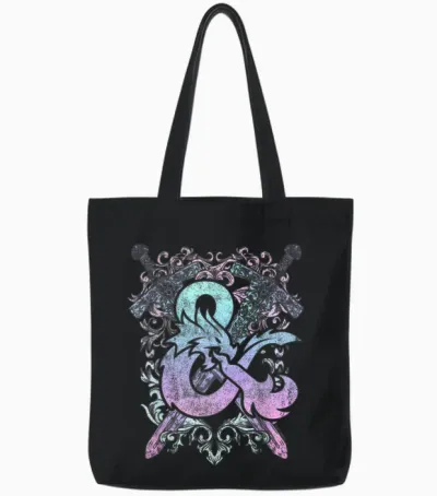 Dungeons & Dragons Ampersand Pastel Logo Tote Bags - Black
