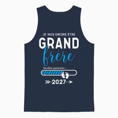 Enfant Futur Grand Frère 2027, Je Vais Encore Be Grand Frère 2027 Unisex Tank Top - Navy