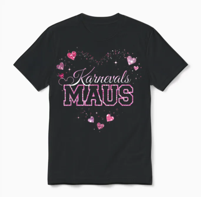 Carnival Mouse Cute Fancy Dress Motif for Women and Children Unisex T-Shirt in Black