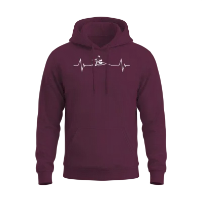 Rowing Heartbeat Love Unisex Hoodie - Maroon