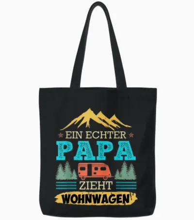 Ein Echter Papa Zieht Wohnwagen Camping Camper Wohnwagen Tote Bags - Black