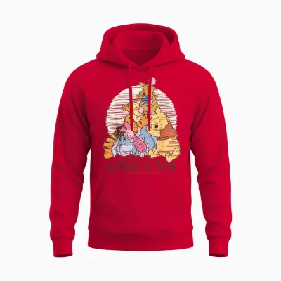 Winnie the Pooh - Pooh Eeyore Piglet Tigger Kanga Roo Hug Unisex Hoodie - Red