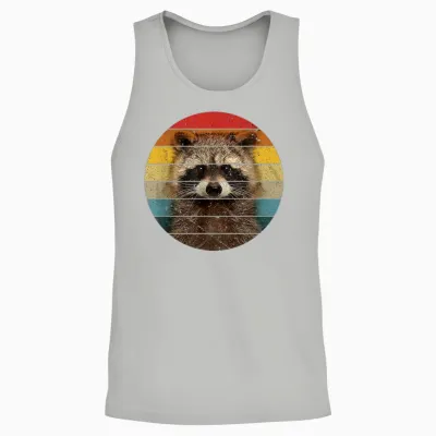 Retro Vintage Raccoon Sunset Baby Waschbär Geschenk Unisex Tank Top - Ash