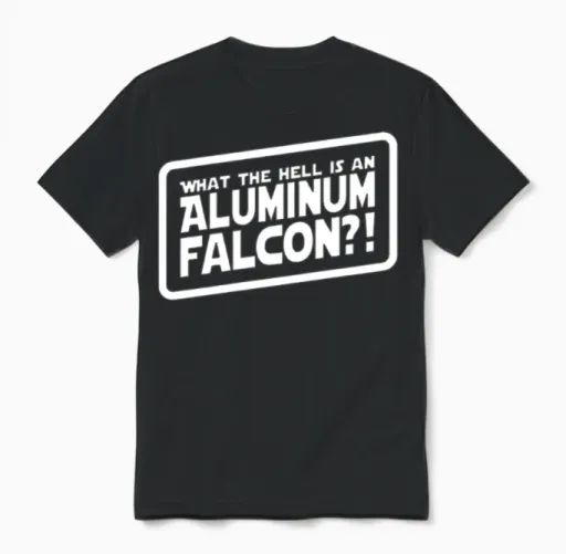 What the Hell Is an Aluminum Falcon Unisex T-Shirt in Black
