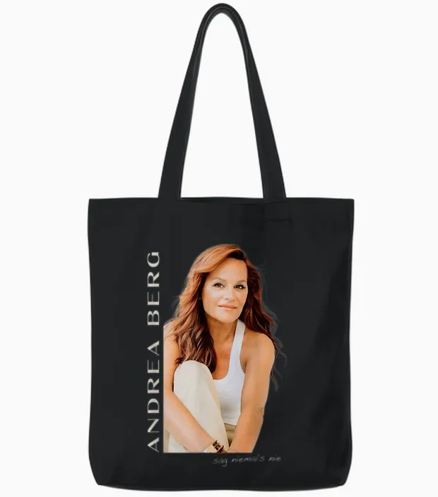 Sag Niemals Nie T-Shirt, Black Tote Bags in Black