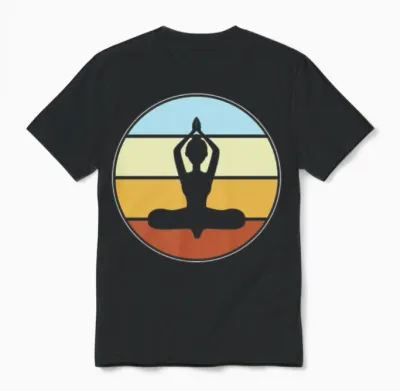 Meditation Retro Unisex T-Shirt - Black