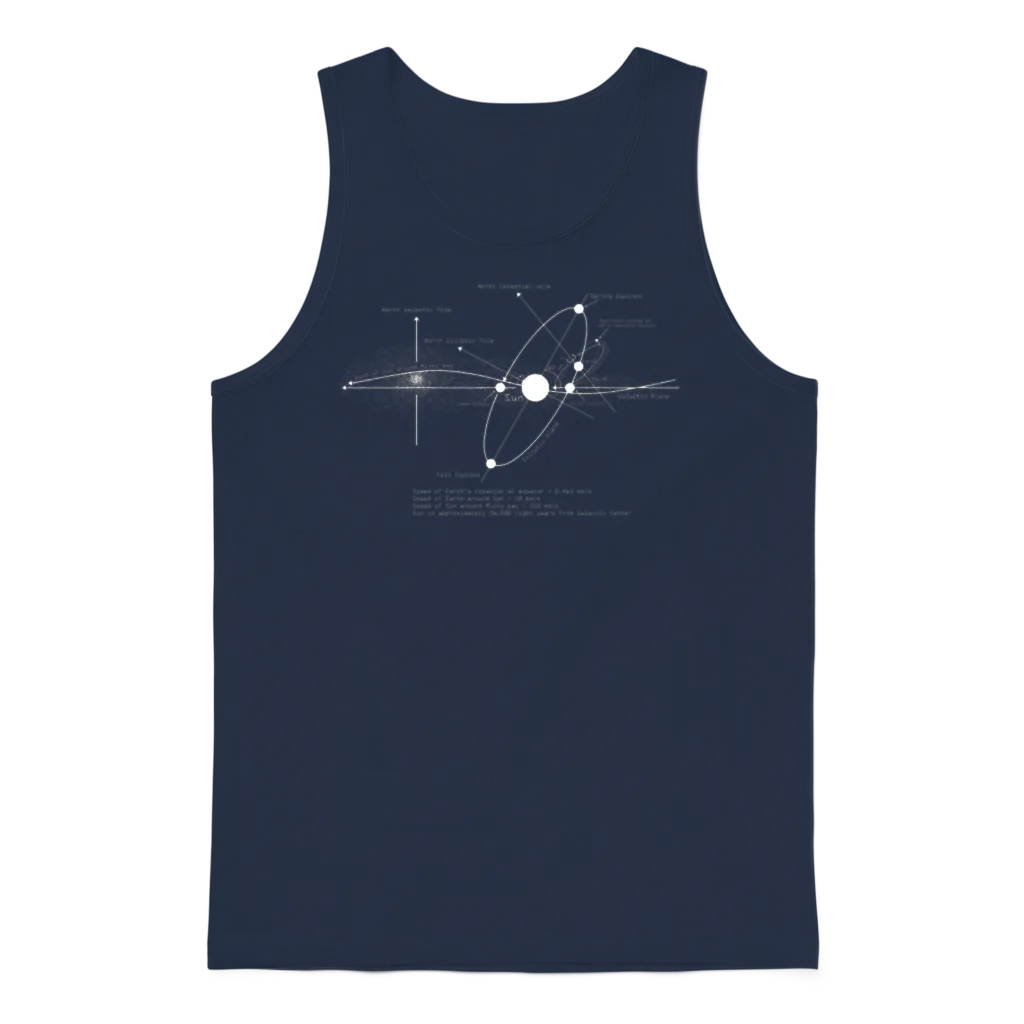 Solar Systems Diagram Astronomy Lover Unisex Tank Top - Navy