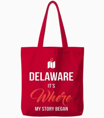 Delaware It S Where My Story Began Funny Gift Tote Bags - Red