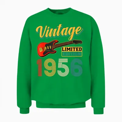 Guitare Vintage 1956 édition Limitée Année De Naissance Anniversaire Unisex Sweatshirt - Irish Green