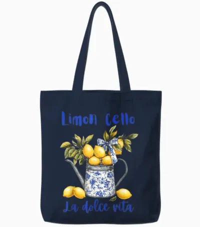 Limoncello La Dolce Vita Italy Tote Bags - Navy