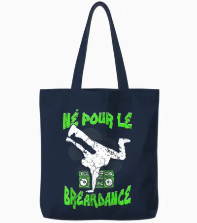 Hip Hop Breakdancer Breakdance Dance Child Boy T-Shirt, Black, S Tote Bags - Navy