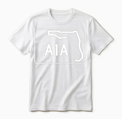 Retro A1a Beachfront Avenue Florida State Unisex T-Shirt - White