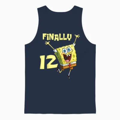 Mademark X Spongebob Squarepants - Original Spongebob Square Pants - 12th Birthday. Finally 12. Unisex Tank Top - Navy