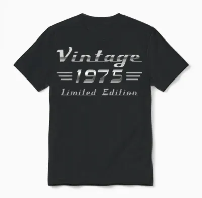 Vintage 1975 Classic Car 50th Anniversary Unisex T-Shirt - Black