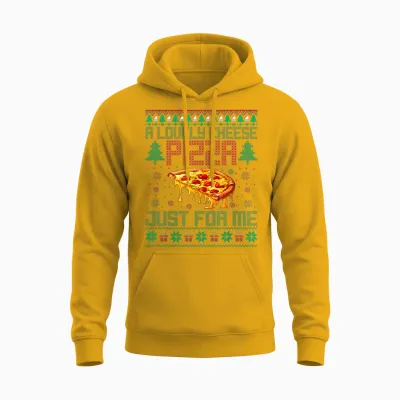 A Lovely Cheese Pizza Just for Me Alone Home Christmas Unisex Hoodie - Gold