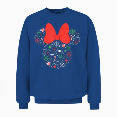 Disney Minnie Mouse Christmas Holiday Festive Filled Icon Unisex Sweatshirt - Royal