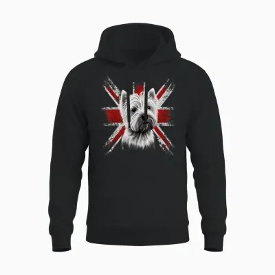 Britisch Uk Westie Grossbritannien West Highland White Terrier Unisex Hoodie - Black