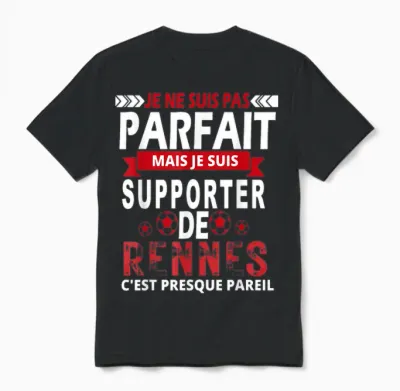 Gift Supporter Reindeer Football Rennais Humour Original Unisex T-Shirt - Black