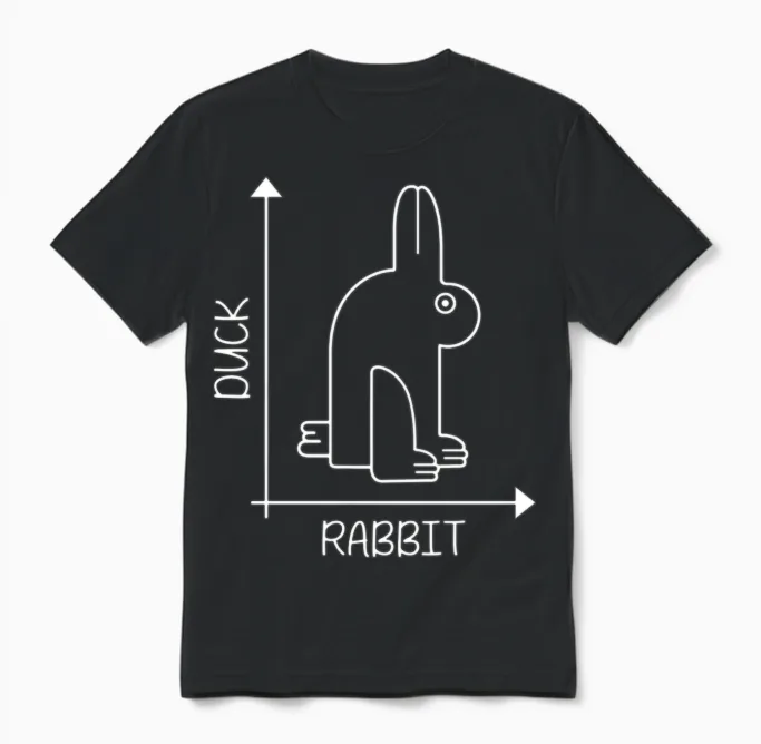 Duck or Rabbit Unisex T-Shirt in Black