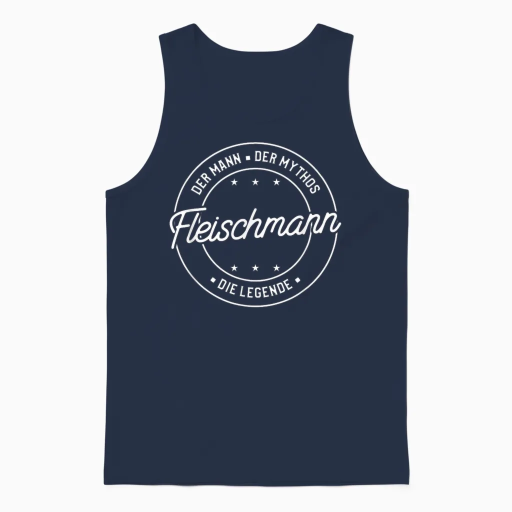 Fleischmann Der Mann Der Mythos Die Legende Unisex Tank Top in Navy