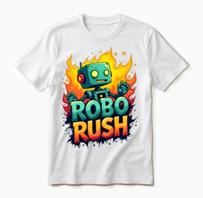 Robo Rush Unisex T-Shirt - White