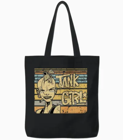 Tank Girl Retro Girl War Tote Bags - Black